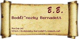 Bodánszky Bernadett névjegykártya